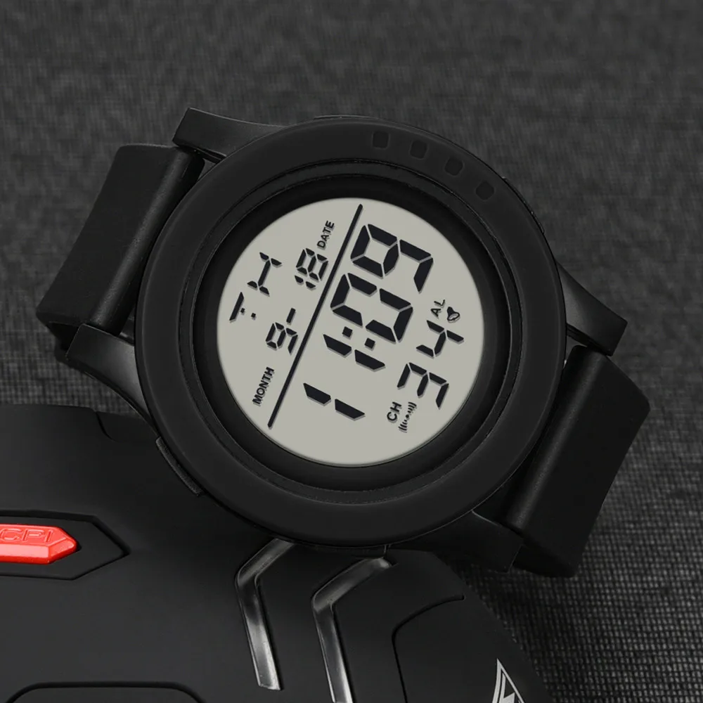 Модные Мужские светодиодные водонепроницаемые цифровые кварцевые Военные