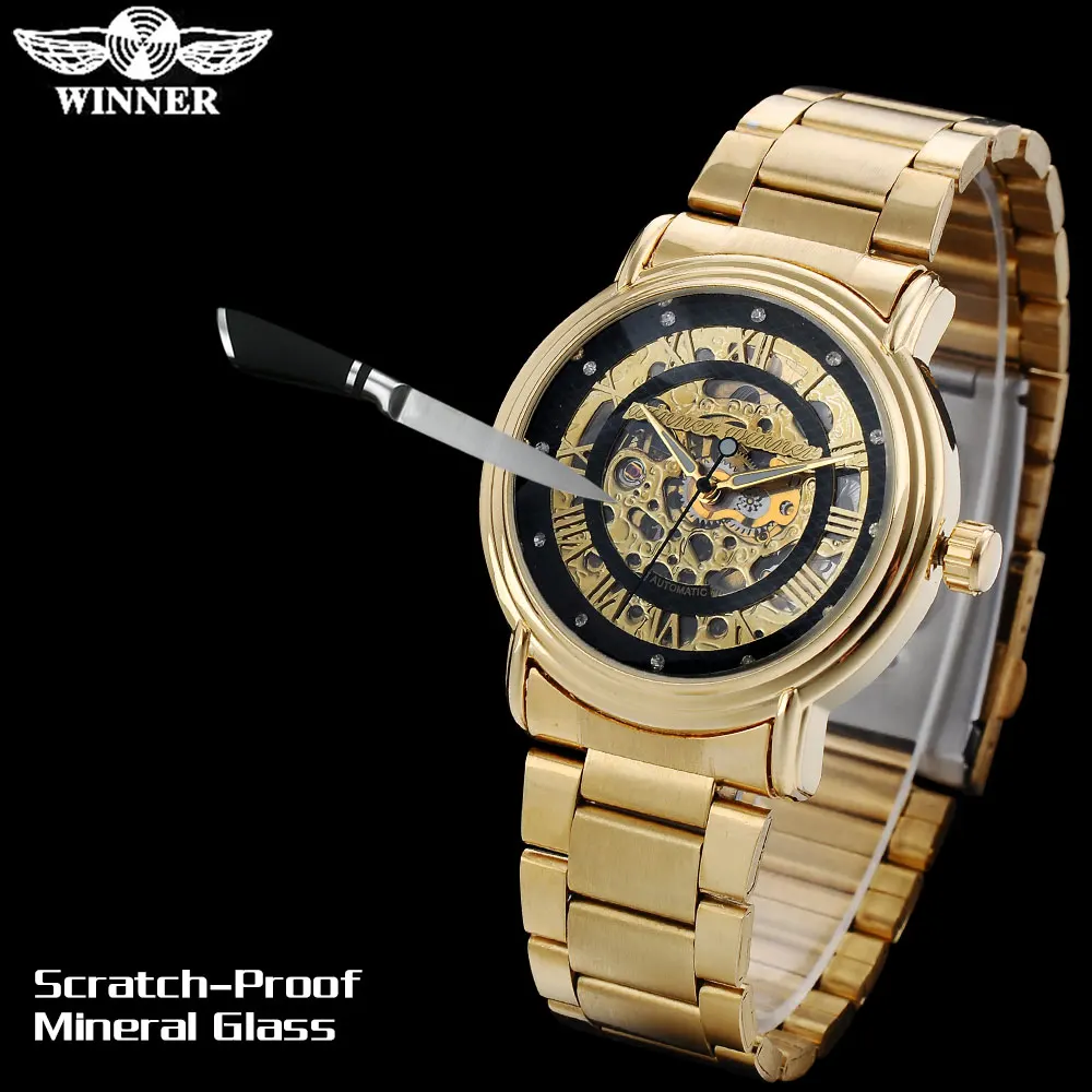Часы наручные WINNER Мужские автоматические модные роскошные механические