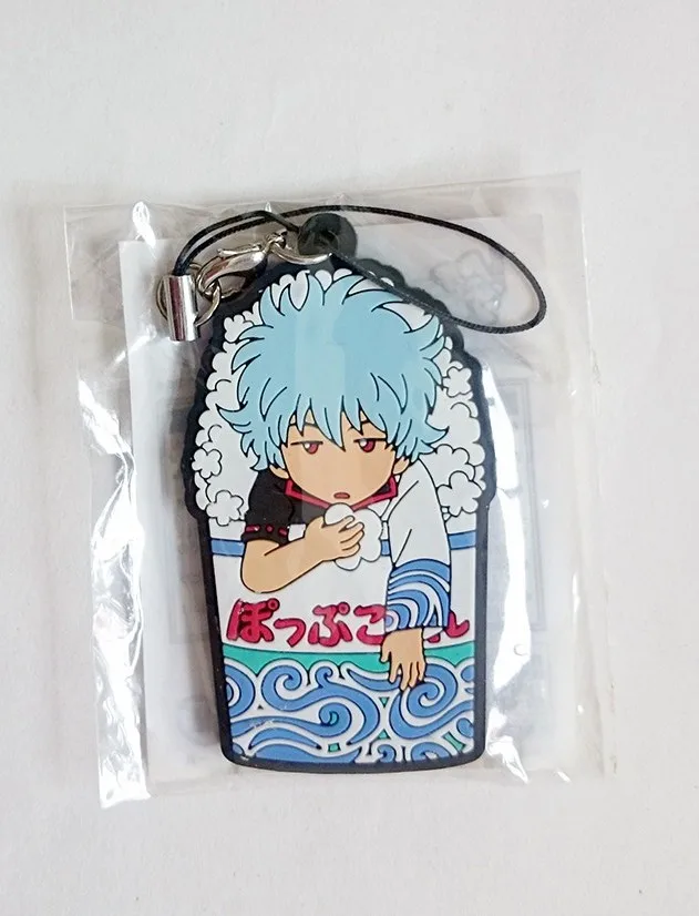 Gintama Anime keychain Sakata Gintoki Toushirou Kagura Shimura Shinpachi Okita Sougo Rubber strap/mobile phone charm D139 | Украшения и