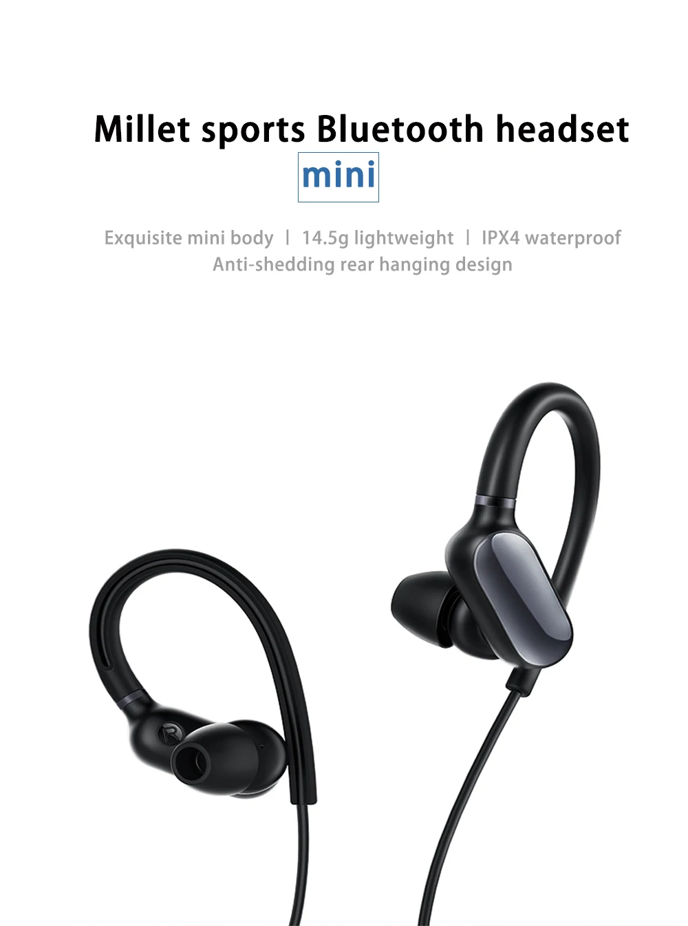 Xiaomi mi спортивные Bluetooth наушники mi ni версия беспроводной ушной крючок Музыка гарнитура наушники водонепроницаемый с mi c