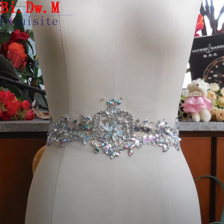 Bi.Dw.M ручные аппликации Clear AB вышитые бисером камни и кристаллы пришиваемые пояс