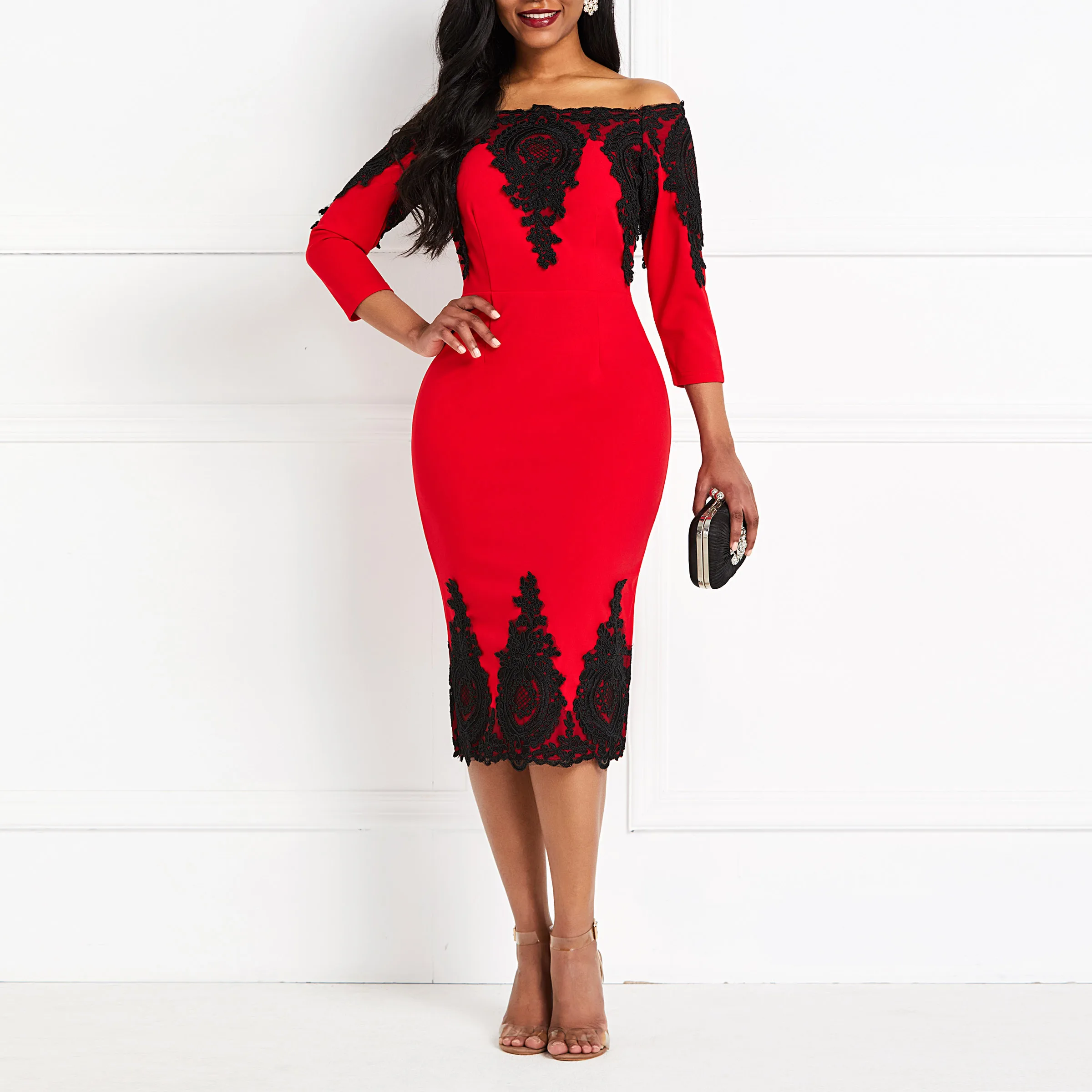 2019 Новые вечерние сексуальные кружевные облегающие платья женские вне плечо