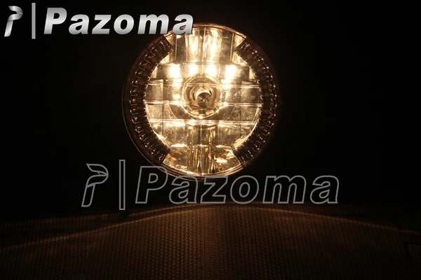 Черная галогенная фара PAZOMA круглая 7 дюймов с белым светодиодным сигналом