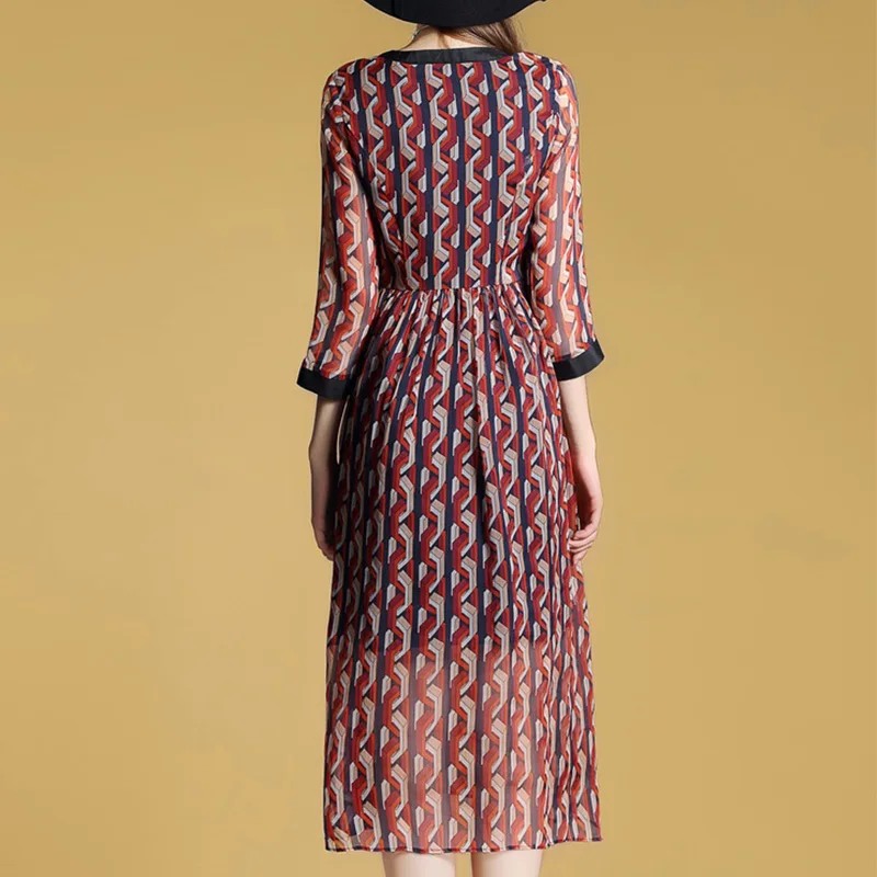 Летние Новые модные женские платья элегантное шифоновое платье длинные с