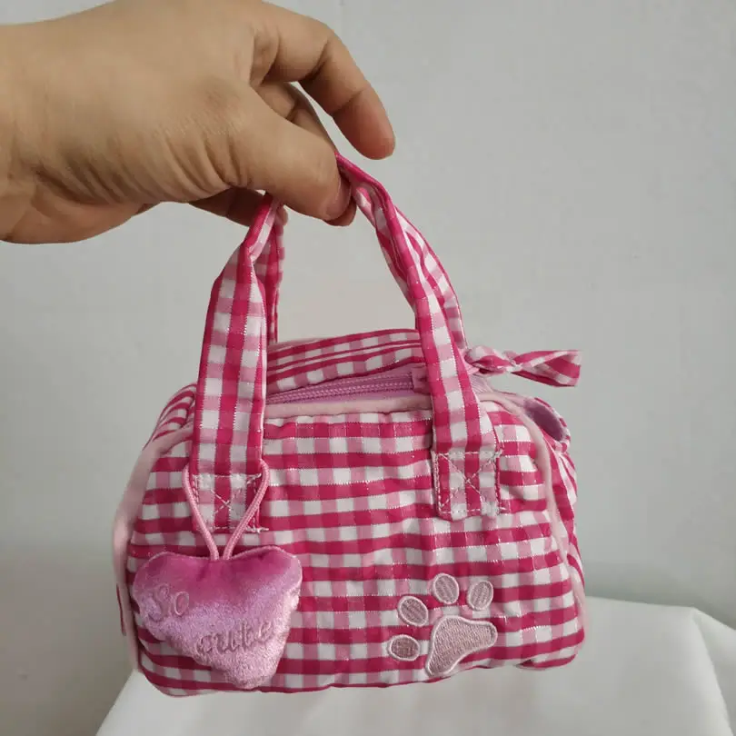 

6pcs/lot 16cm 2-5 years Very Cute Kids lattice bag little Girls bag for Pretend Toy