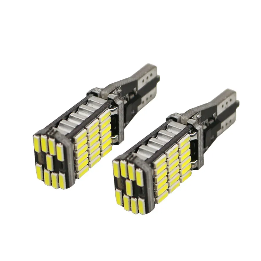 2 шт. T10 T15 W16W LED Обратный Лампочки 920 921 912 Canbus 4014 45smd чипсетов ошибок Резервное