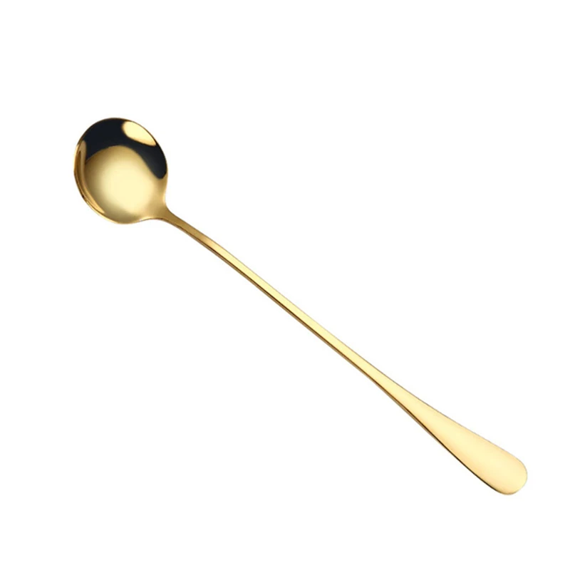 С круглой головкой ложки с длинной ручкой ложка красочные Нержавеющая сталь для