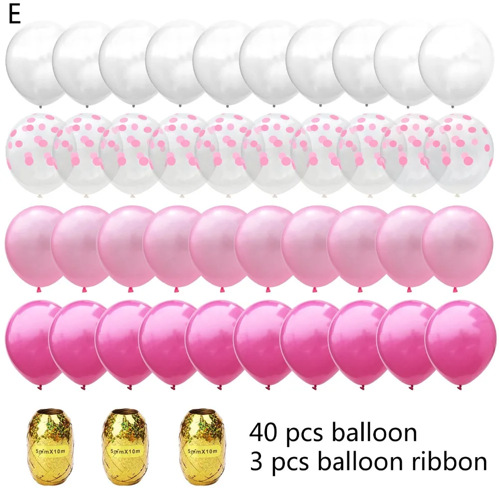 43 pieces of rose-gold polka-dotted see-through balloon ribbon set wedding party decoration | Ролевые и игровые наборы