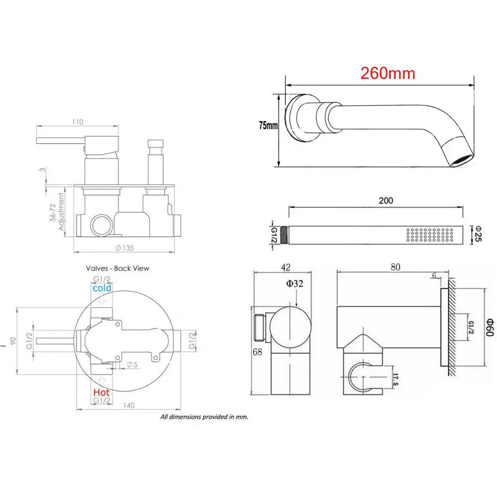 Латунные скрытые краны для ванны AODEYI настенный однорычажный Ручной смеситель