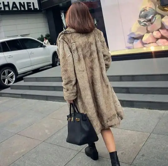 Новинка 2019 зимняя женская куртка из искусственного меха пальто теплое Femme