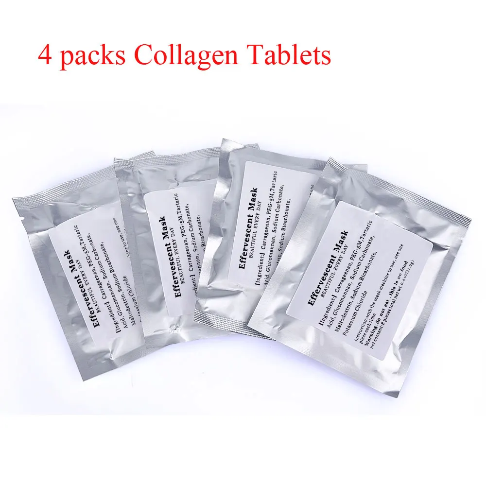 4 Collagen Tablets Машина для изготовления фруктовых масок для лица, автоматический инструмент для ухода за кожей лица с коллагеном, оборудование для спа-салона - Цвет: 4 Collagen Tablets