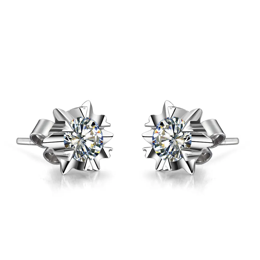 Тестовые положительные тестовые настоящие 5 мм 0.5Ct каждая G H серьги гвоздики из