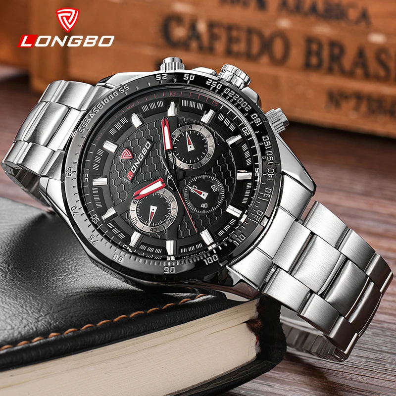 

LONGBO Watch Men Business Stainless Steel Quartz Mens Watch Top Brand Luxury Watches For Men Relogio Masculino