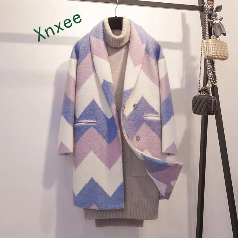 Xnxeeосеннее пальто для женщин новинка 2019 модная верхняя одежда с длинным рукавом