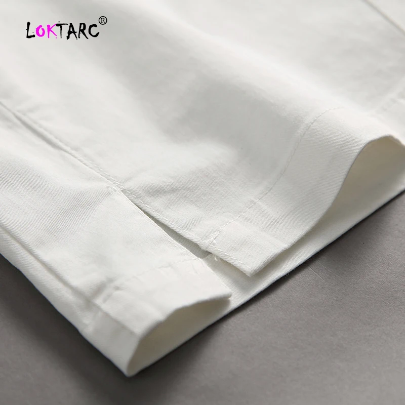 LOKTARC/комплект с шортами-карго для мальчиков шорты для мальчиков однотонные белые узкие шорты-Чино с несколькими карманами модная летняя одежда-бермуды