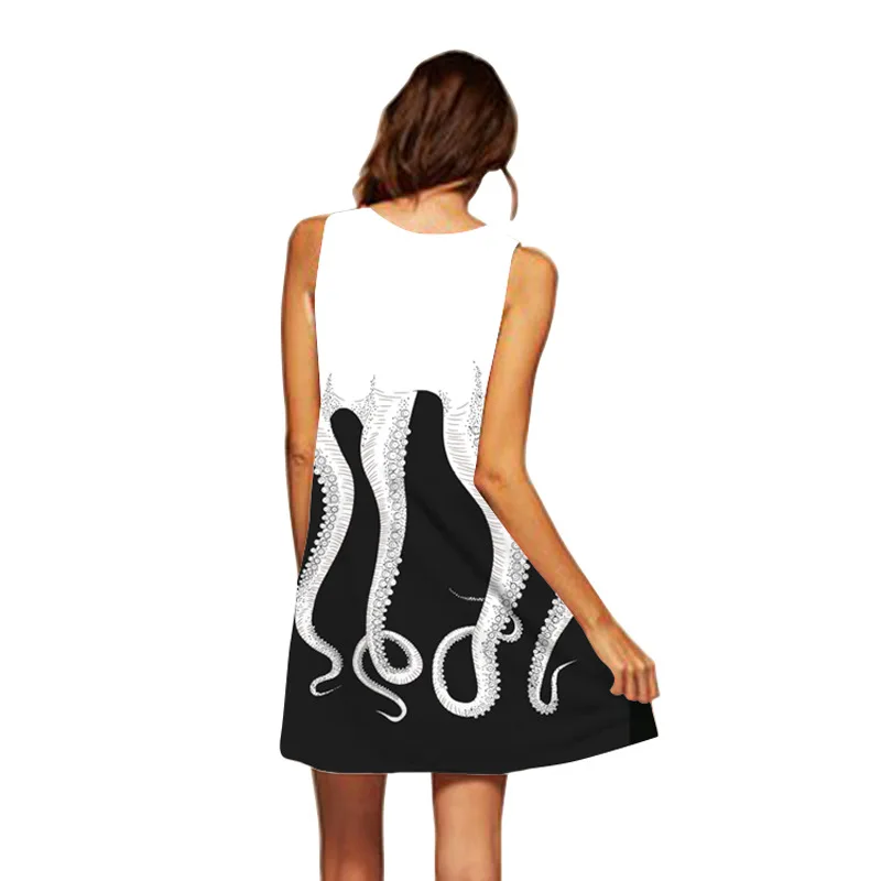 MEIBONA мультяшное женское платье летнее свободное ТРАПЕЦИЕВИДНОЕ без рукавов