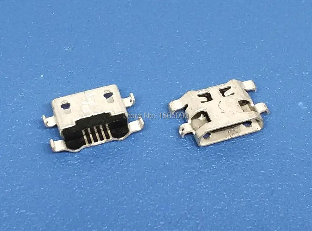 Коннектор Micro USB 5pin с обратной тяжелой пластиной 1 2 мм плоский без закручивания