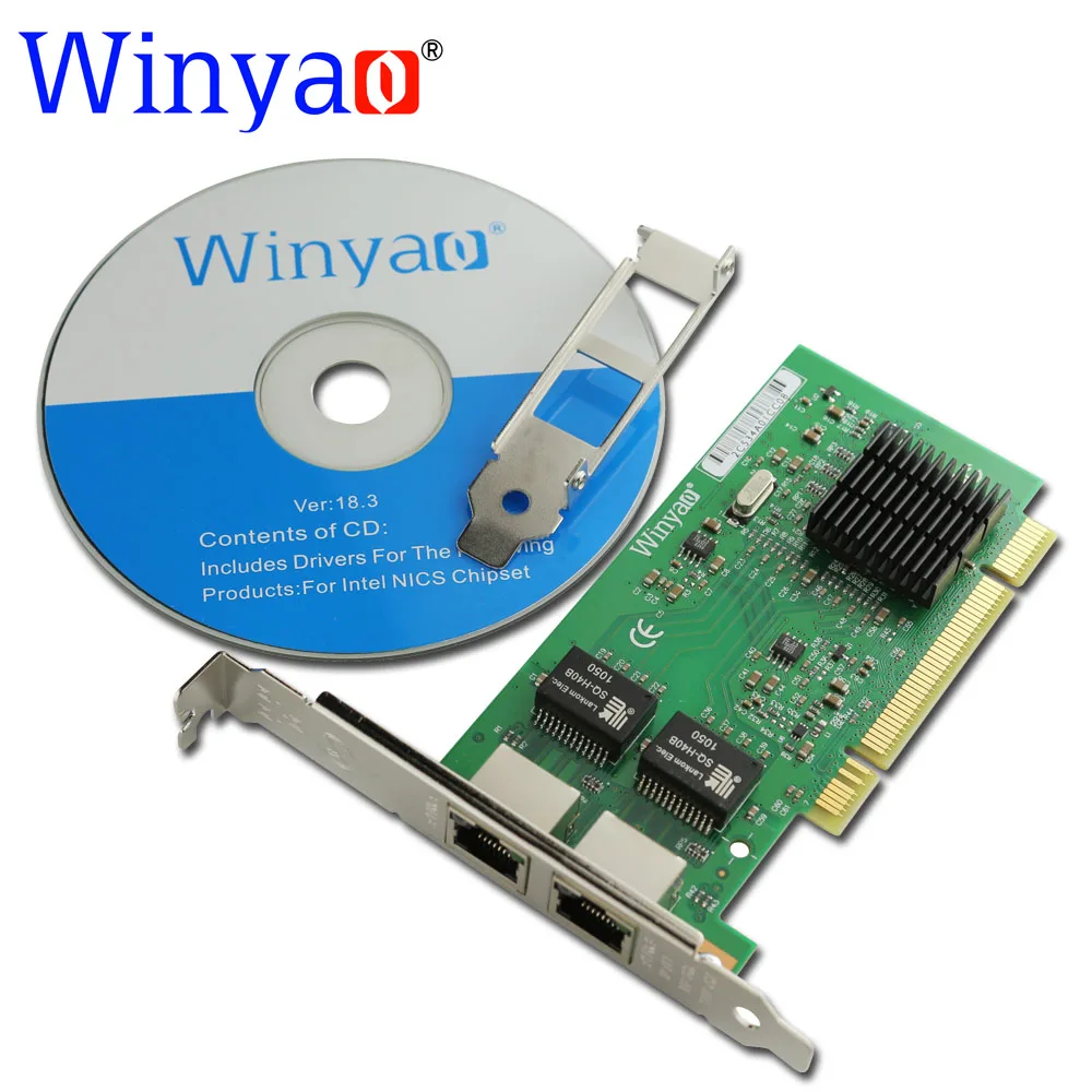 Winyao WY546T2 PCI двухпортовый гигабитный Ethernet сетевой адаптер карта PRO/1000 Мбит/с PWLA8492MT