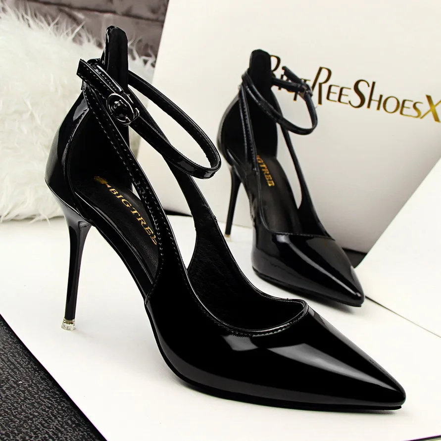 COWCOM/стильные модные простые женские туфли тонкие на высоком каблуке-шпильке с