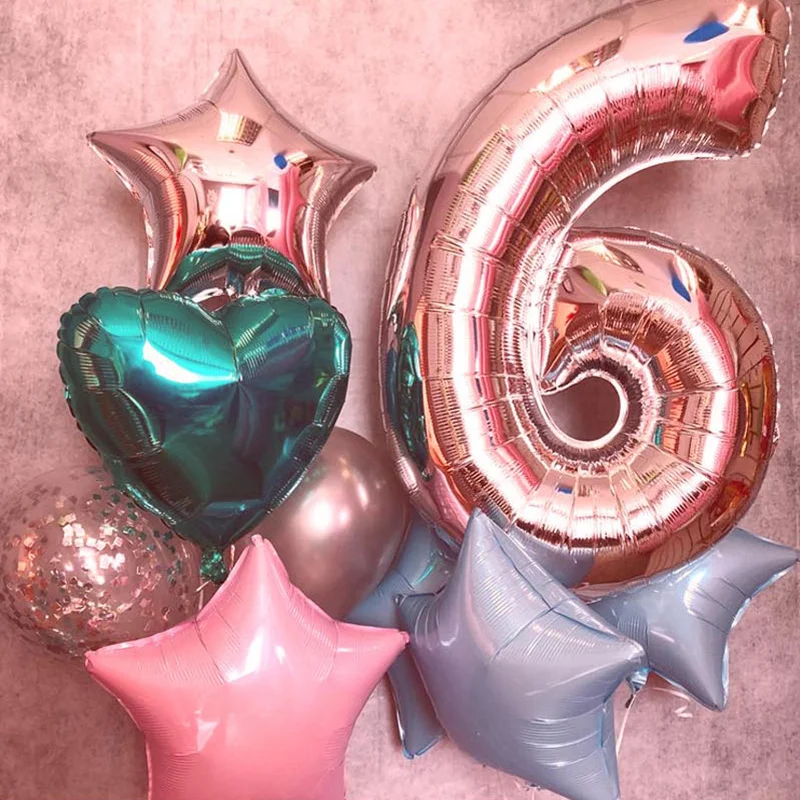 32 дюйма розовое золото Количество воздушных шаров надувной воздушный шарик