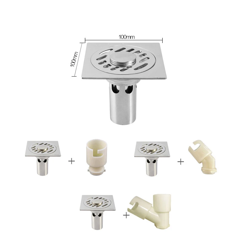 Квадратная Толстая сливная Швабра для душа из нержавеющей стали с защитой от