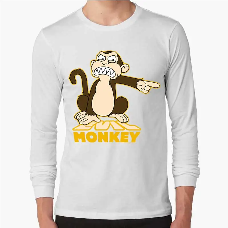 Семья guyevil обезьяна ручная роспись футболки с длинными рукавами|tee shirt|long tee shirtmonkey