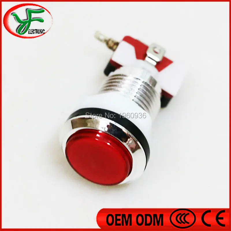 Бесплатная доставка хромированная светодиодная подсветка кнопка 12 В светодиод с