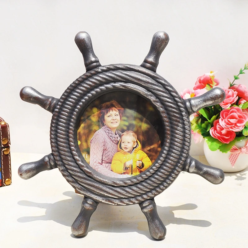 Винтажная фоторамка из искусственной древесины ретро настольная деревянная