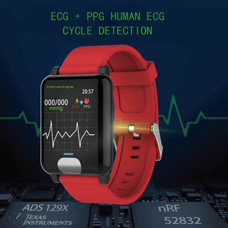 Смарт часы кровяное давление наручные пульсометр PPG ECG умный Браслет Активный