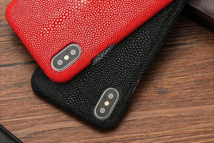 Чехол из натуральной кожи ската для iphone X XR XS Max, Роскошный чехол для iphone 11 11 Pro 7 8 6 Plus 6 S, чехол из рыбьей кожи для фото s