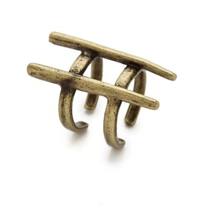 Кольцо на палец с двойным кольцом для мужчин и женщин регулируемое Ювелирное