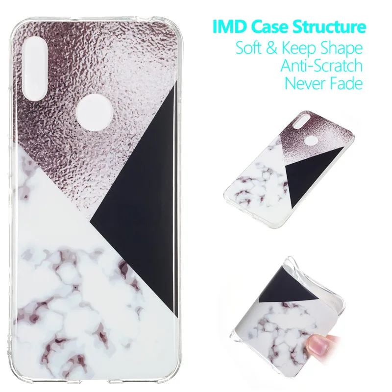 FLYKYLIN Marble Case For Huawei Y6 2019 Prime Y 6 Coque Soft TPU Silicone Back Cover Leaf Phone Capa |