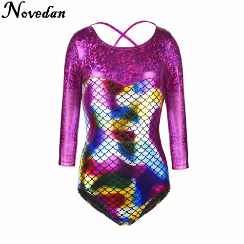 Style 3 Костюм Русалочки; платье для детей; Новинка г.; Ариэль; танцевальный костюм с длинными рукавами для балета; гимнастическое трико для девочек - Цвет: Style 3