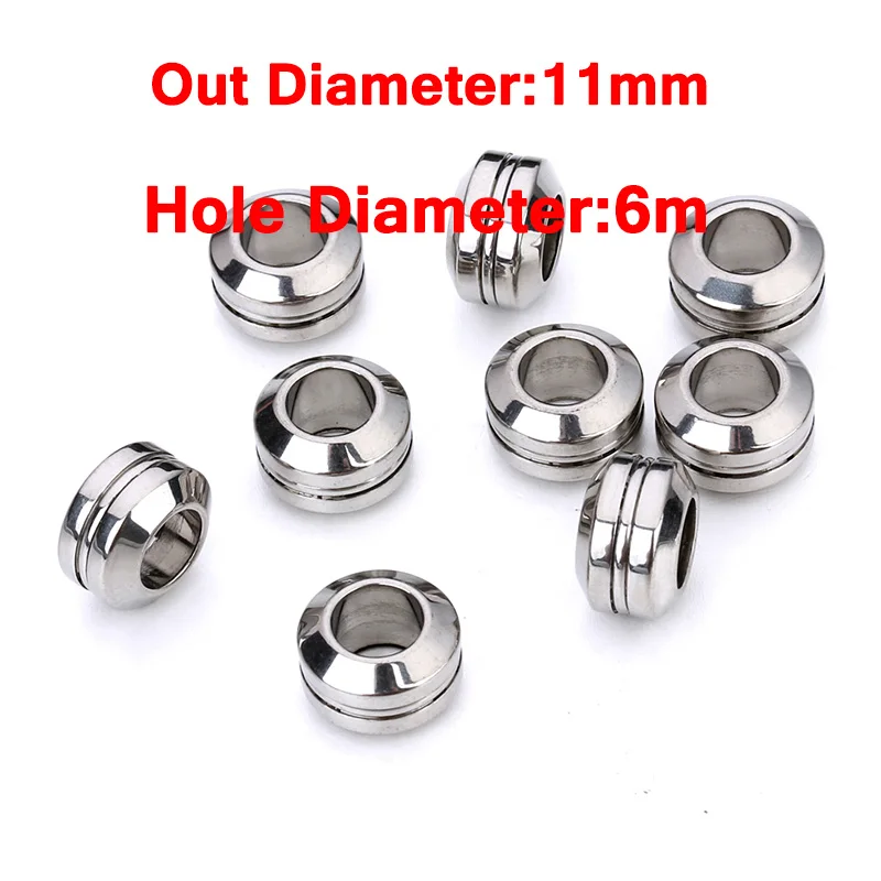Бусины из нержавеющей стали европейский кольцевой бисер диаметр отверстия 6 мм