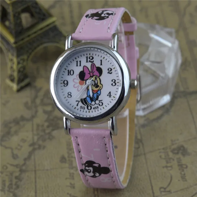 Disney Микки Маус детские часы с рисунком из мультфиломов студент указатель кварцевые ученик для мальчиков и девочек повседневное часы подарок детский день подарок сувенир