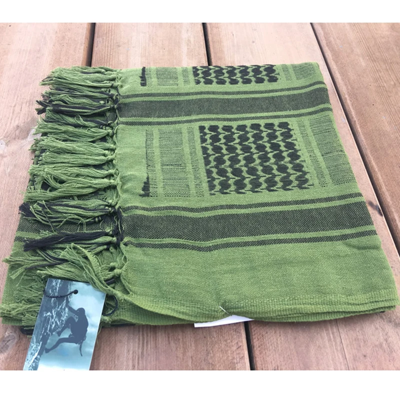 110X110cm Tactical Shemagh Hiking Scarves Outdoor Face Mask Army Arab Scarf Hunting Sniper Veil 100% Cotton | Спорт и развлечения