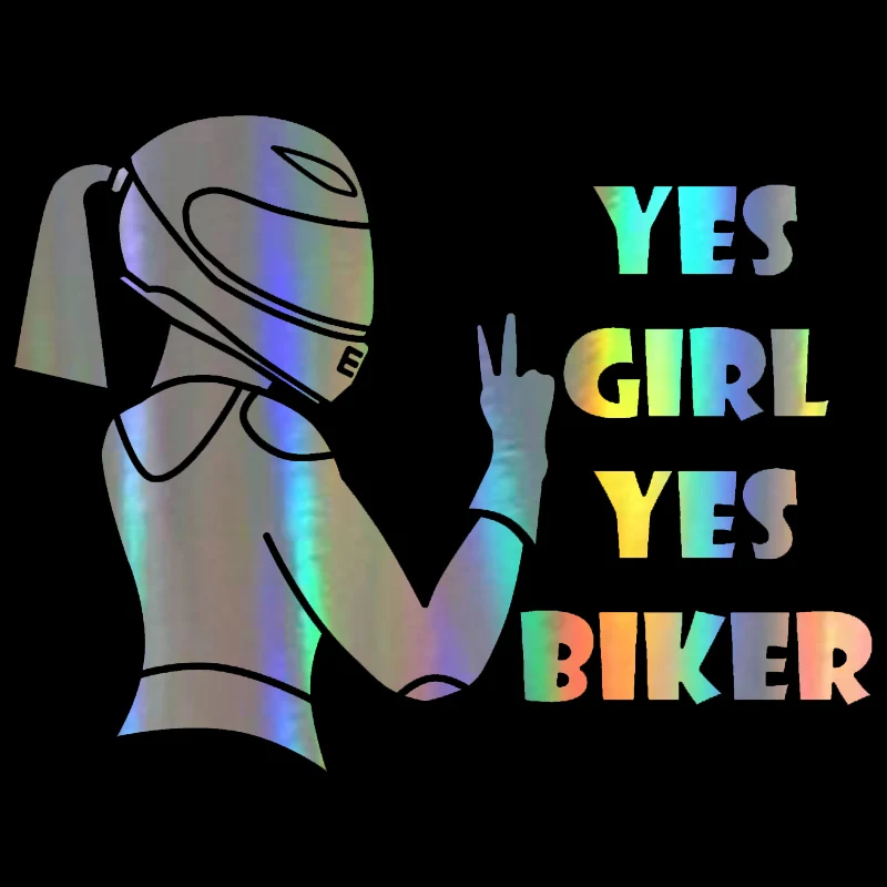 

window Sticker 15x19.7cm Yes girl yes biker Stickers and Decals Funny Motorcycle window Styling JDM Vinyl Stickers On window