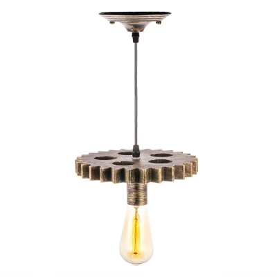 Яркость Винтаж дерево Шестерни Loft Огни Творческий промышленного Гостиная