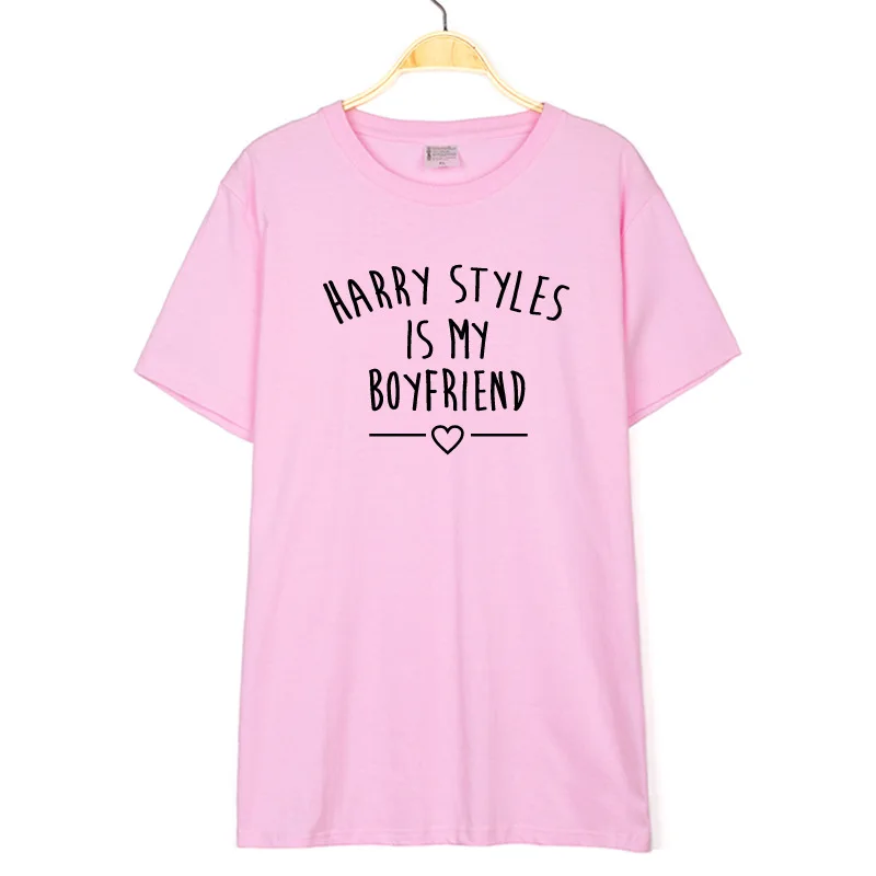 Женская и Мужская хлопковая футболка с надписью Harry Styles Is My Boyfriend Повседневная