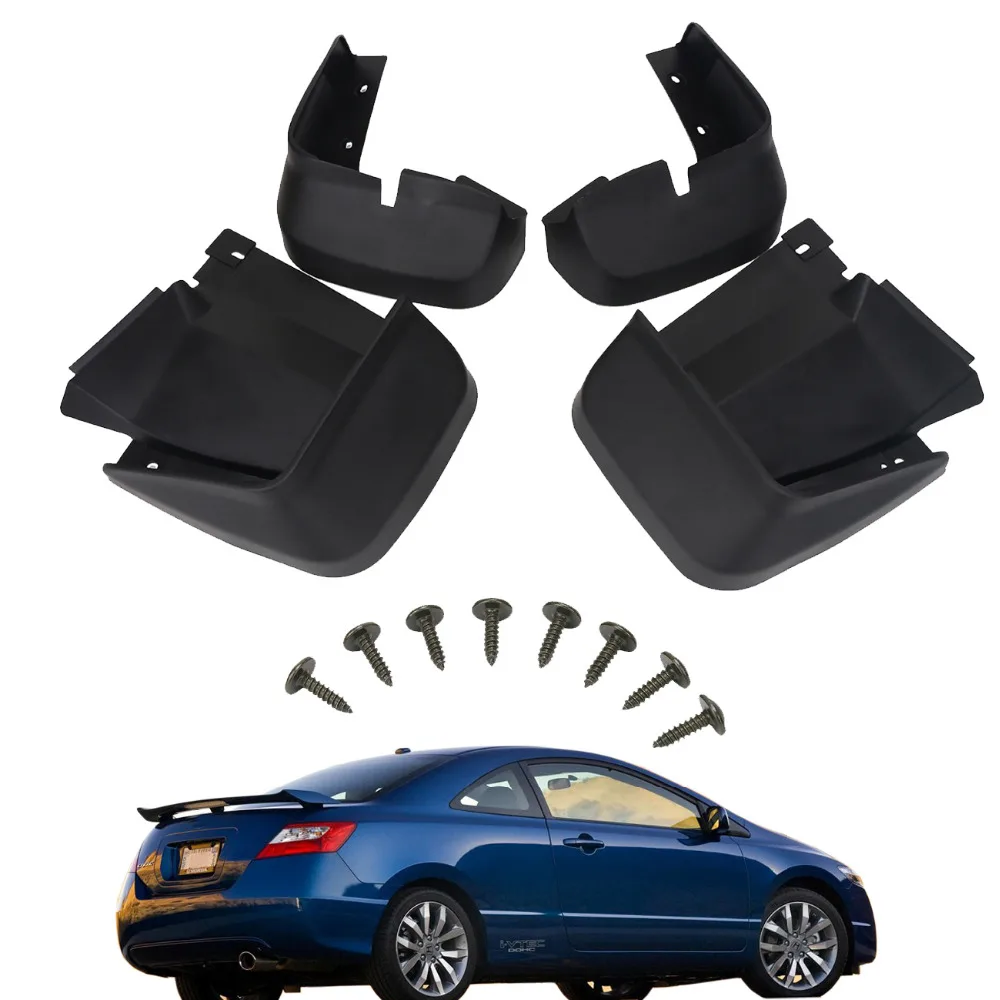Резиновые литая Брызговики щитки от грязи для 4 дверного купе Honda Civic 2006 2011 внешние