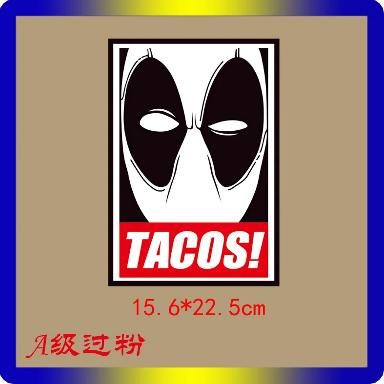 TH0267 TACOS с буквенным железным переводом, одежда с изображением дедпула, наклейки, гладильная футболка, термонашивки для декора одежды - Цвет: TH0267
