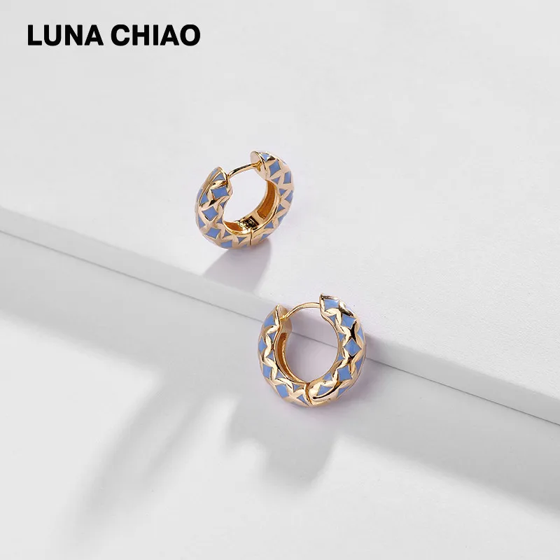 3 LUNA CHIAO, модное ювелирное изделие, лето, популярные мини обручи, серьги, кость уха, манжета, эмалированные серьги-манжеты, серьги Huggie - Окраска металла: 3