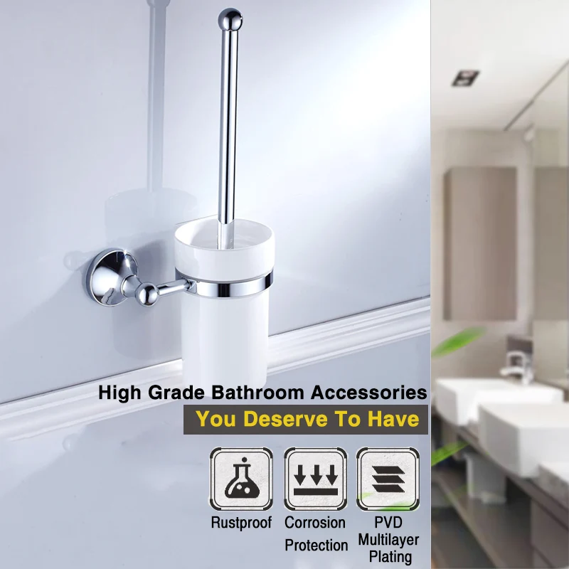 chrome bathroom hardware sets brass toilet brush holder wc roll paper towel shelf shower soap dish wall hooks hairdryer holders free global shipping