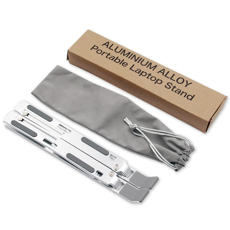 Silver Портативная Регулируемая подставка для ноутбука macbook, настольный компьютер, алюминиевый вентилируемый охлаждающий складной держатель для монитора, аксессуары - Цвет: Silver