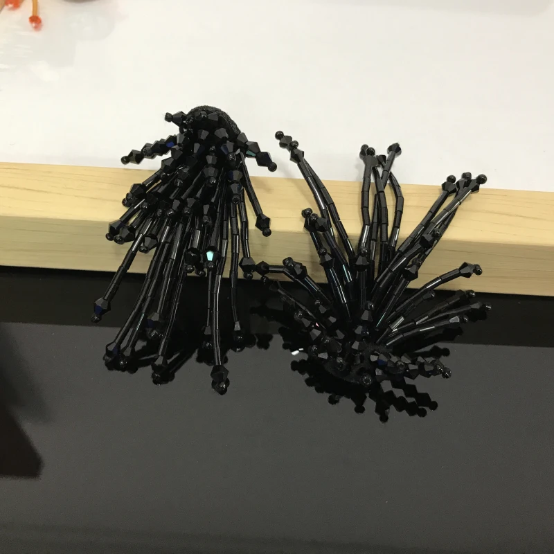 Новинка ручная работа бисер нашивка розовый белый красный золотой кисточки