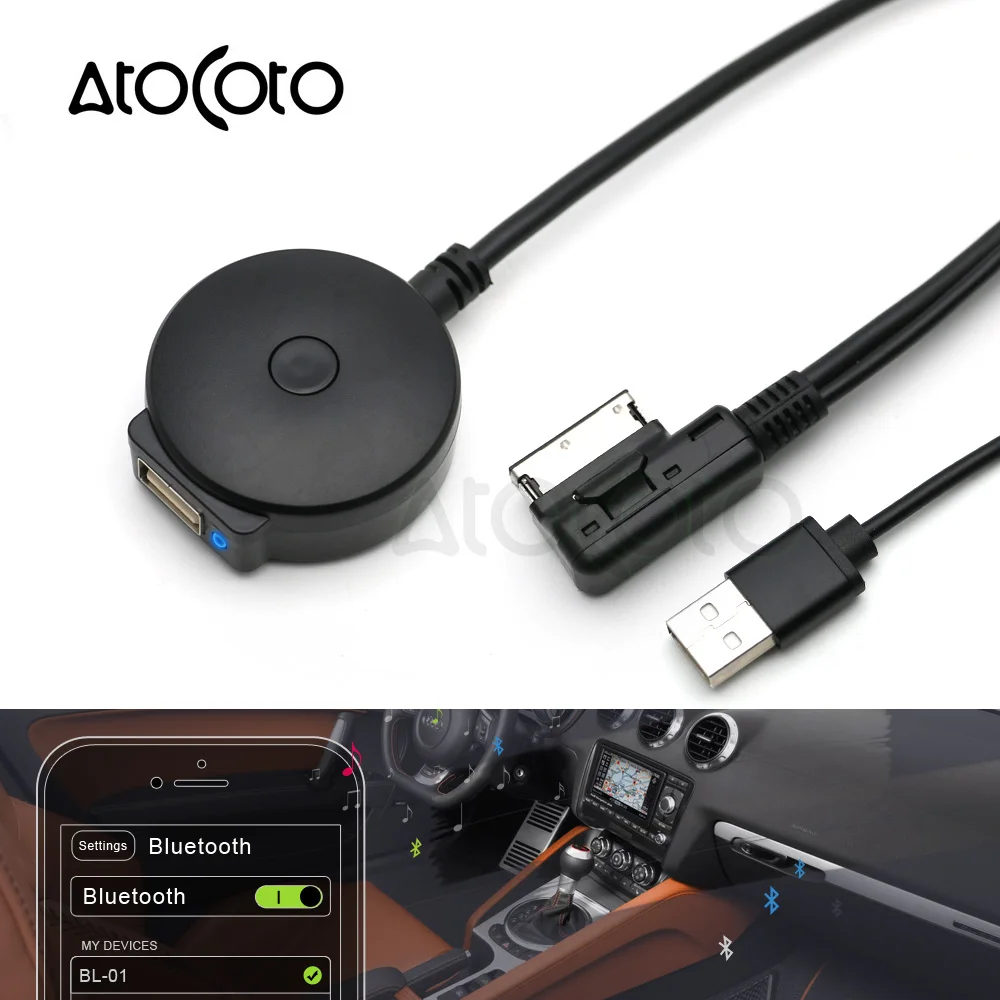 Bluetooth AUX кабель для приемника AtoCoto с USB адаптером VW Audi A4 A5 A6 Q5 Q7 Before 2009 аудио медиа