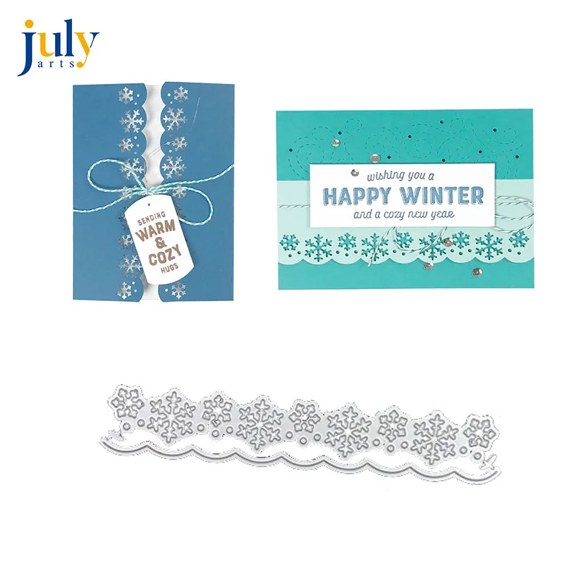 

Julyarts Hollow SnowflakeCutting Dies for Scrapbooking Lace Edges Borders Metal Cutting Dies Stanzschablonen