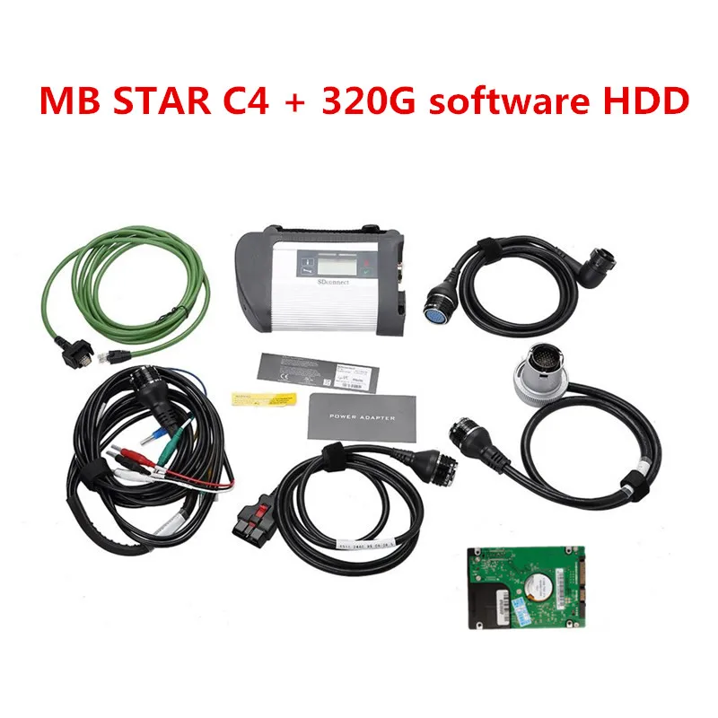 OBD2 сканер MB SD C4 подключение компактный 4 звезды Диагностика с WIFI для автомобилей и