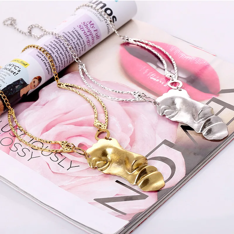 Новинка 2018 ожерелье в стиле панк Этническая маска на половину лица подвеска под