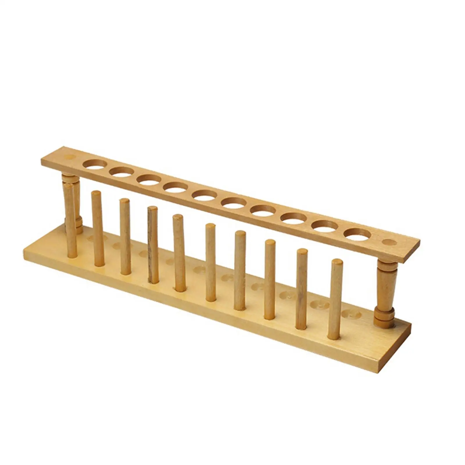 

10 Holes Lab Wooden Test Tube Storage Holder Bracket Rack With Stand Sticks